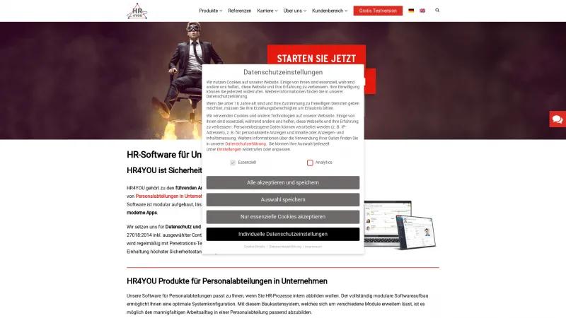 Homepage of HR4YOU