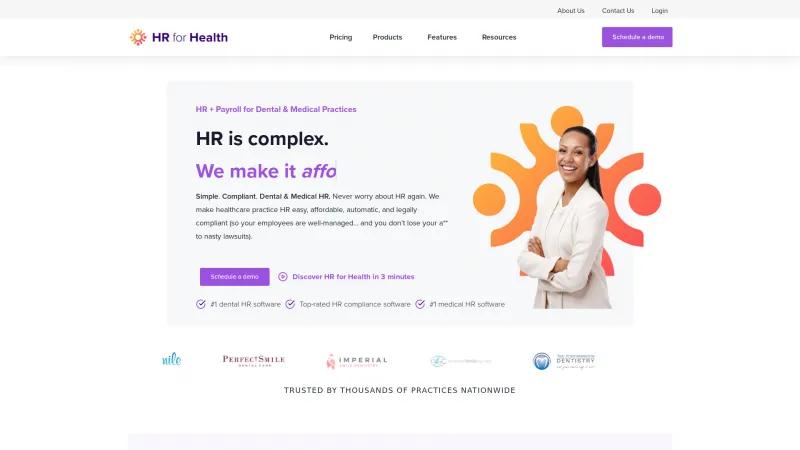 Homepage of HR for Health