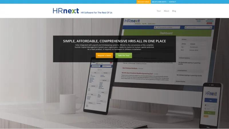 Homepage of HRnext