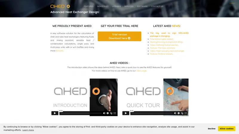 Homepage of AHED (Advanced Heat Exchanger Design)