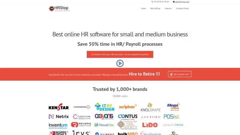 Homepage of HRStop