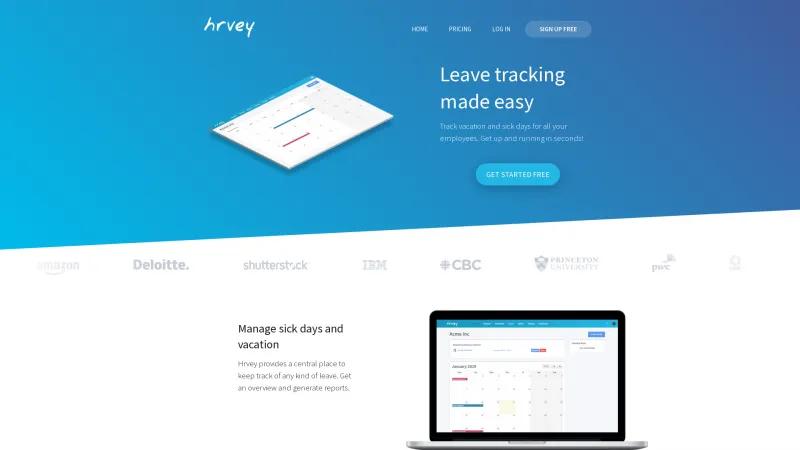 Homepage of Hrvey