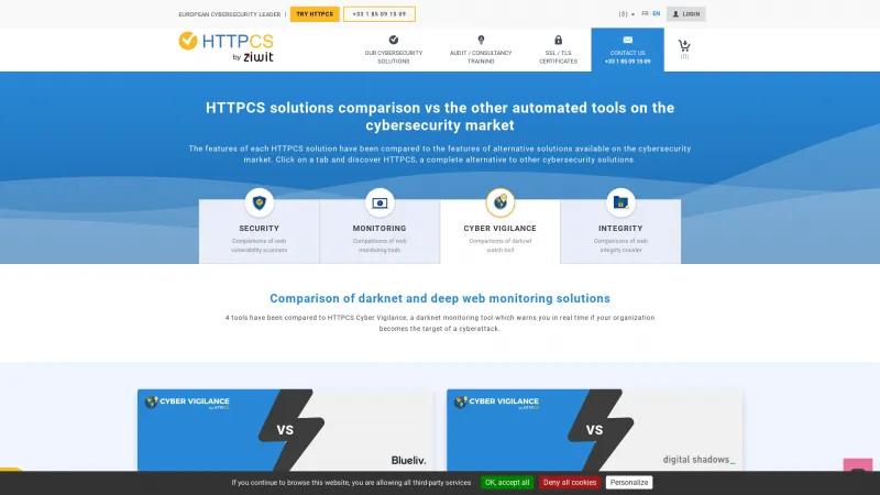 Homepage of HTTPCS Cyber Vigilance