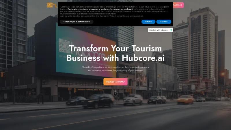 Homepage of Hubcore.travel