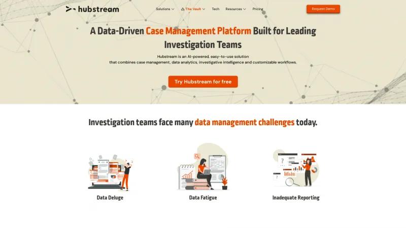 Homepage of Hubstream Intelligence