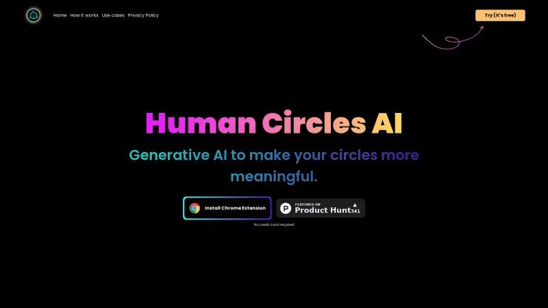 Homepage of Human Circles AI