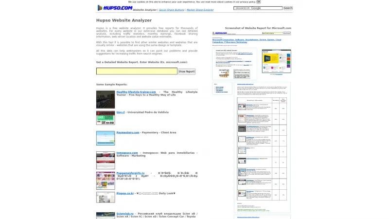 Homepage of Hupso