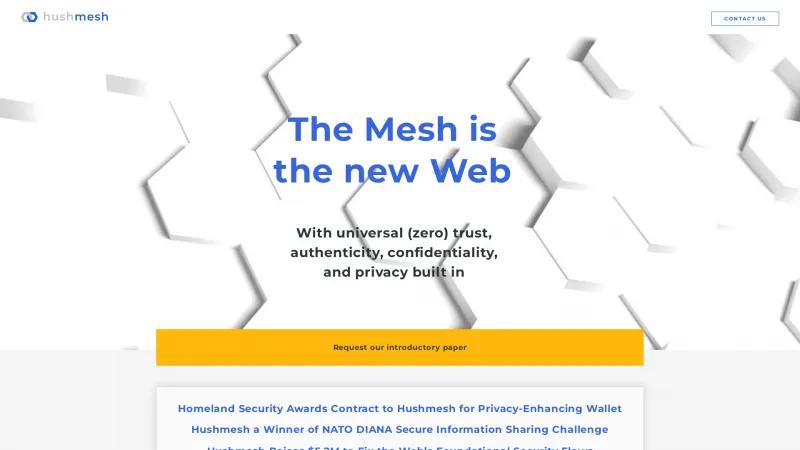 Homepage of Hushmesh