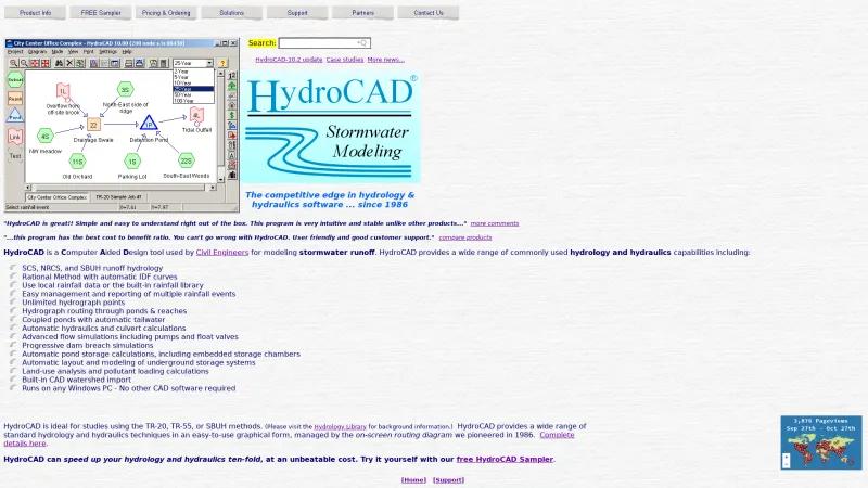 Homepage of HydroCAD