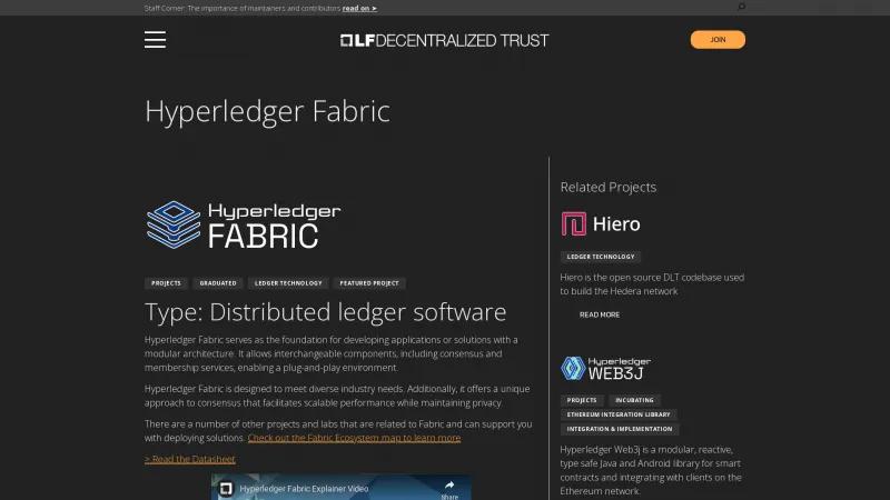 Homepage of Hyperledger Fabric