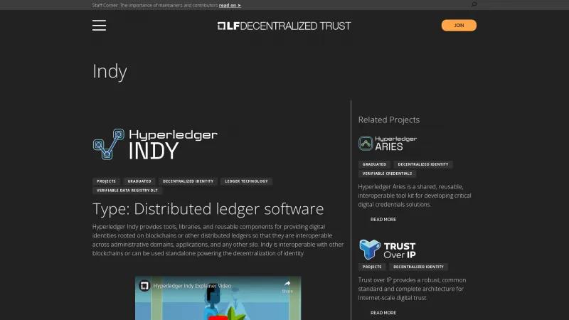 Homepage of Hyperledger Indy