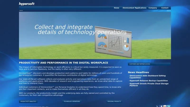 Homepage of Omnicontext Personal Analytics