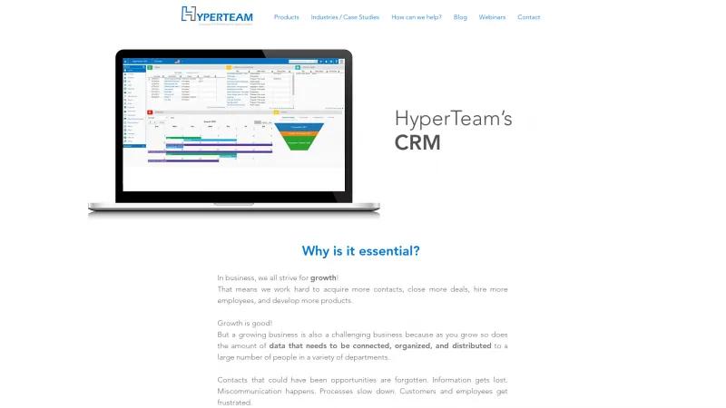 Homepage of HyperTeam CRM