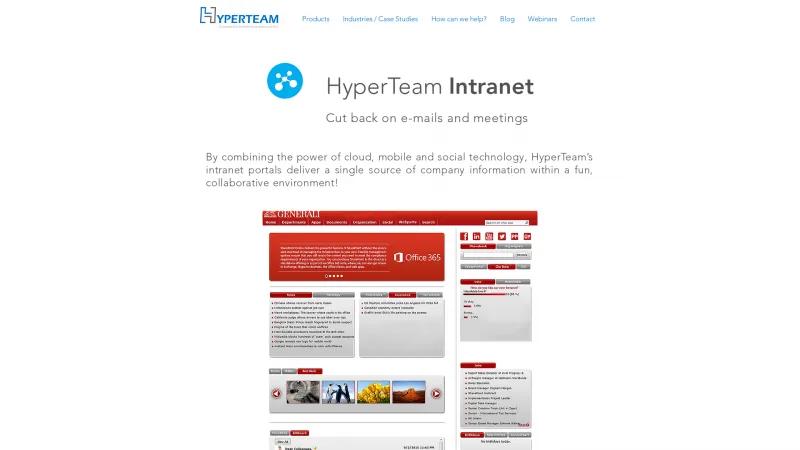 Homepage of HyperTeam Intranet