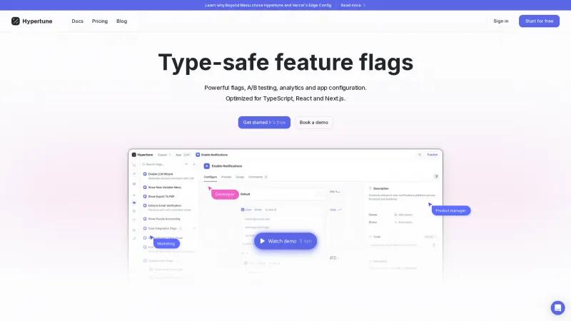 Homepage of Hypertune