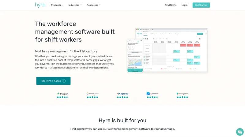 Homepage of Hyre