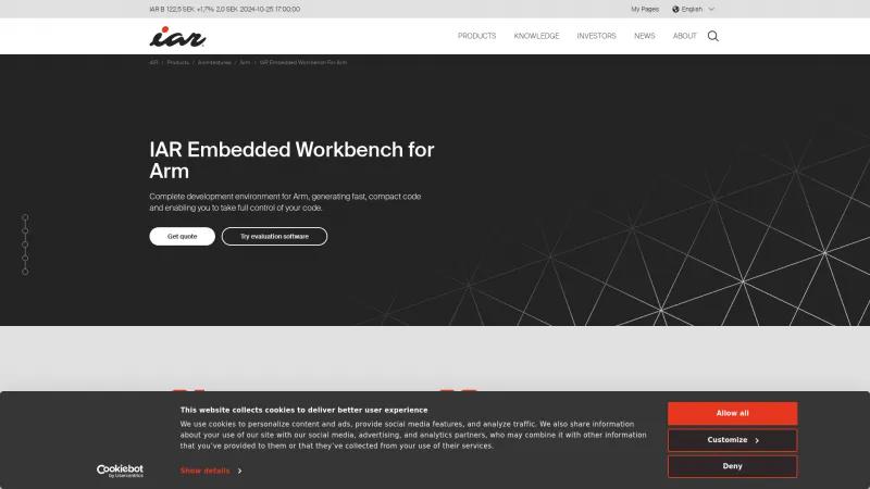 Homepage of IAR Embedded Workbench