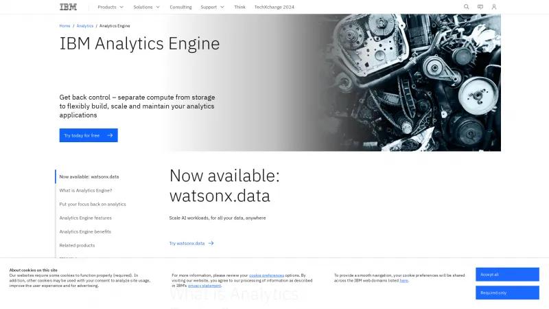 Homepage of IBM Analytics Engine