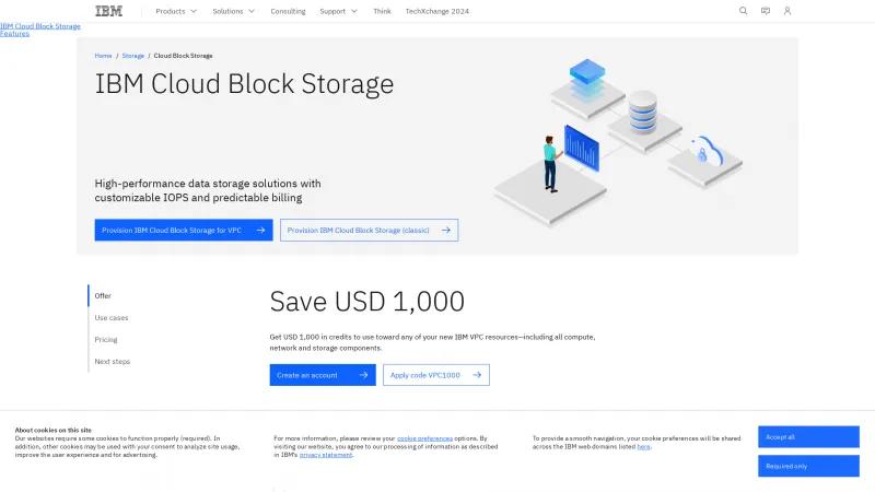 Homepage of IBM Cloud Block Storage