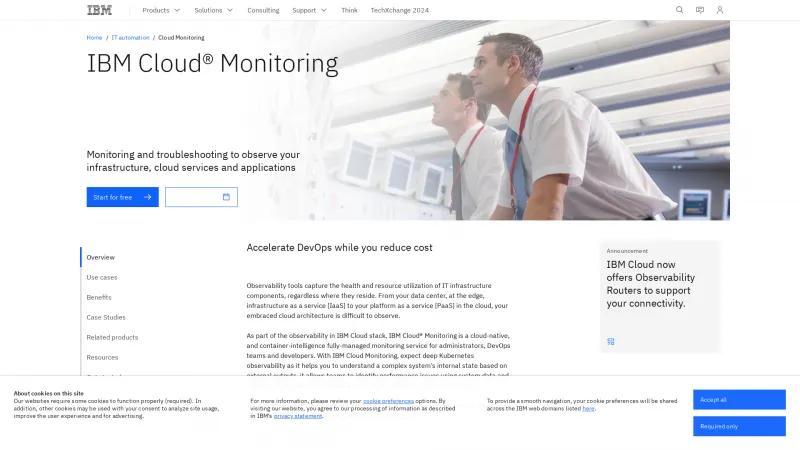 Homepage of IBM Cloud Monitoring