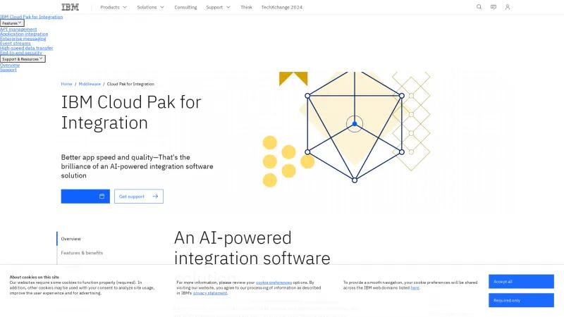 Homepage of IBM Cloud Pak for Integration