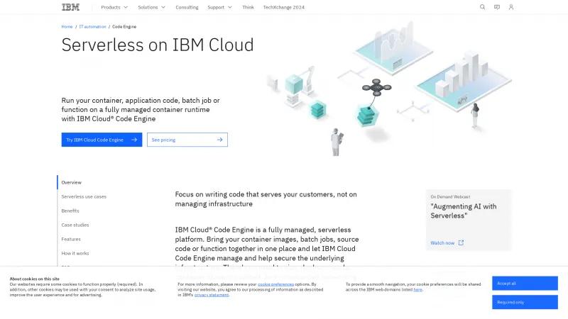 Homepage of IBM Cloud Code Engine