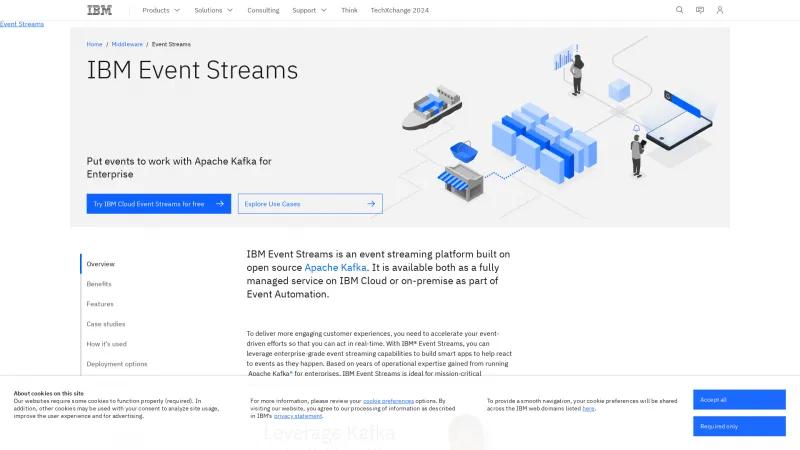 Homepage of IBM Event Streams