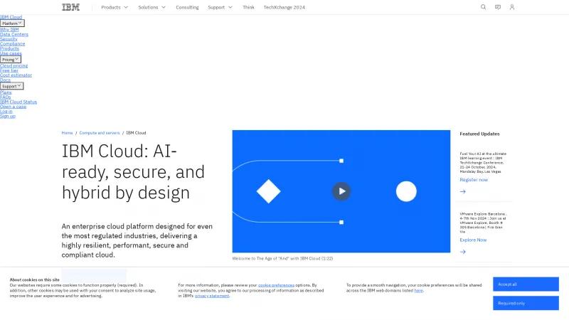 Homepage of IBM Cloud