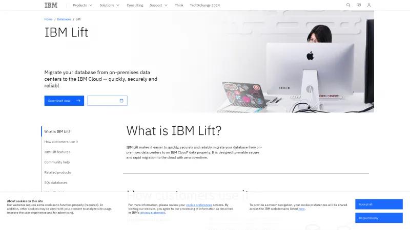 Homepage of IBM Lift