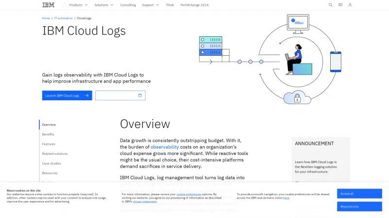 Homepage of IBM Log Analysis