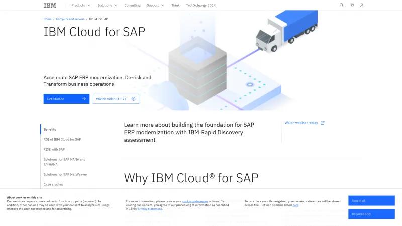 Homepage of IBM Cloud SAP