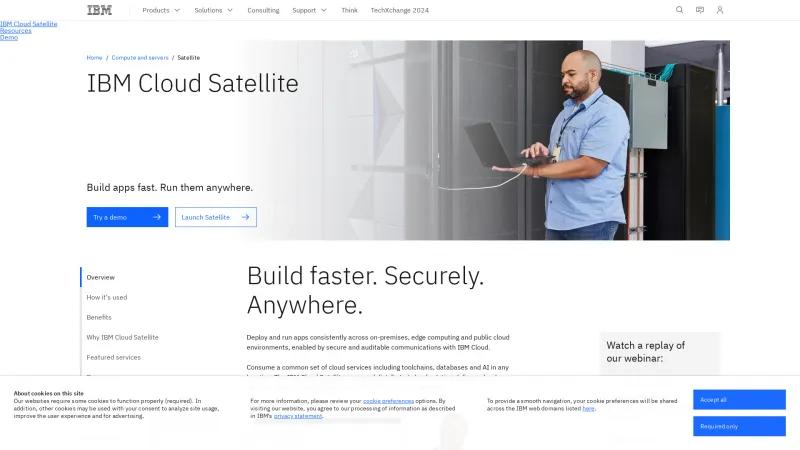 Homepage of IBM Cloud Satellite