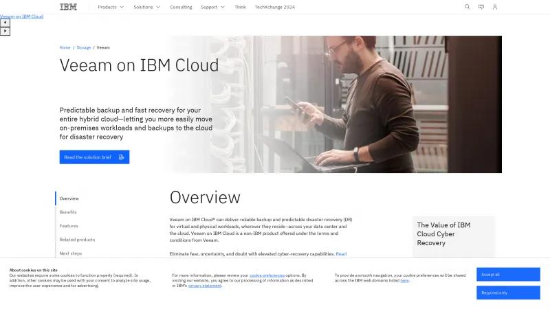 Homepage of IBM Cloud Veeam