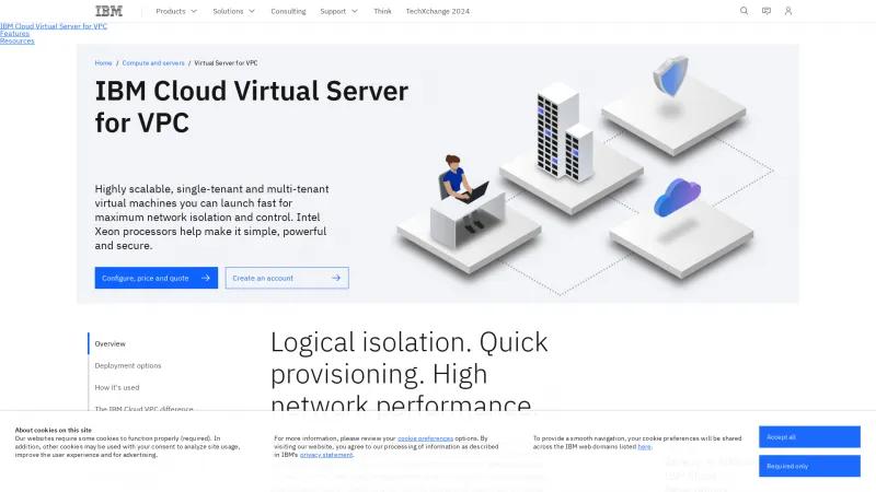 Homepage of IBM Cloud Virtual Servers