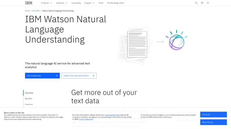 Homepage of IBM Watson Tone Analyzer