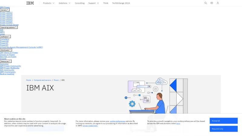 Homepage of IBM AIX