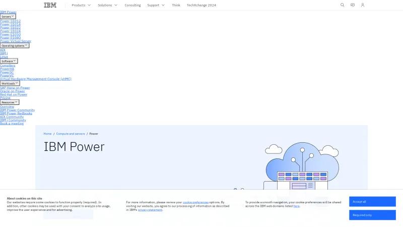 Homepage of IBM Power Servers