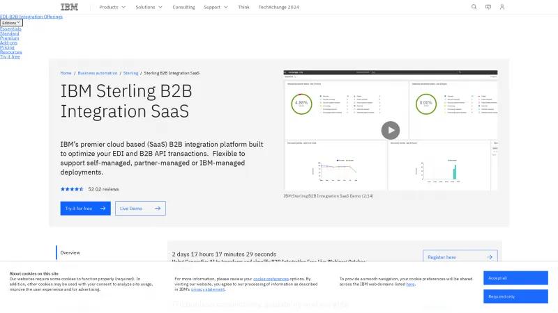 Homepage of IBM Sterling B2B Integration SaaS