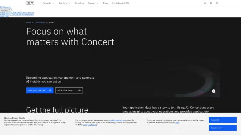 Homepage of IBM Concert