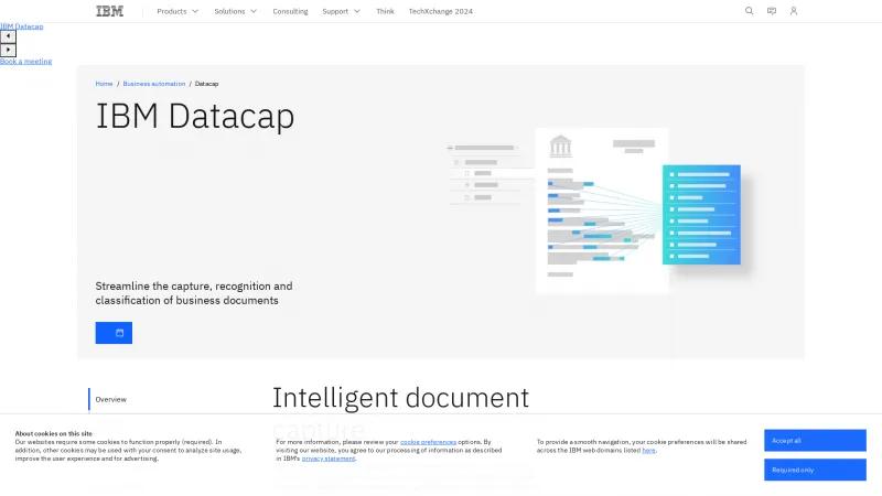 Homepage of IBM Datacap