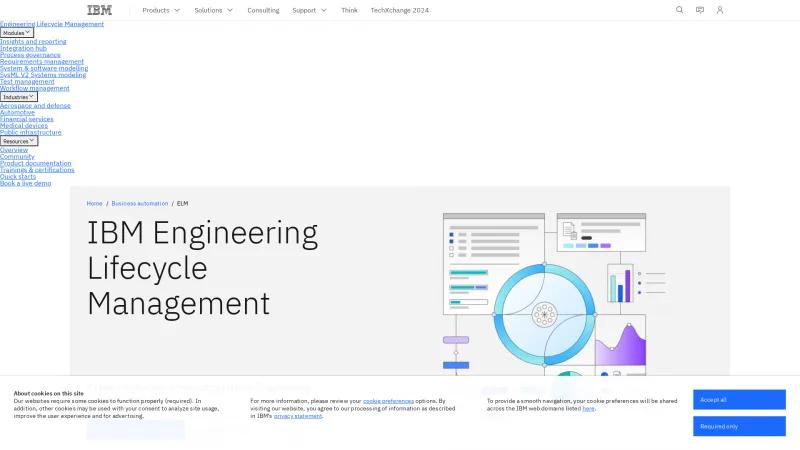 Homepage of IBM Engineering Lifecycle Management