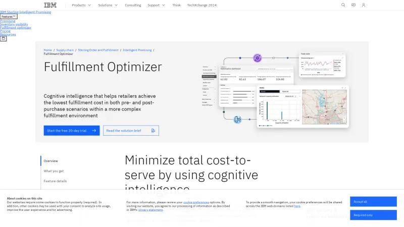 Homepage of IBM Watson Order Optimizer