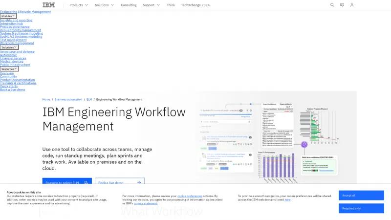 Homepage of IBM Engineering Workflow Management