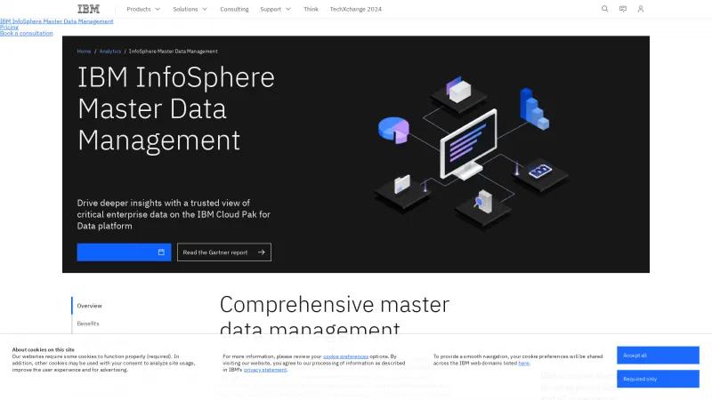 Homepage of InfoSphere MDM