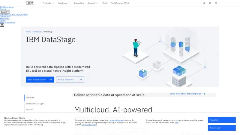 Homepage of IBM DataStage