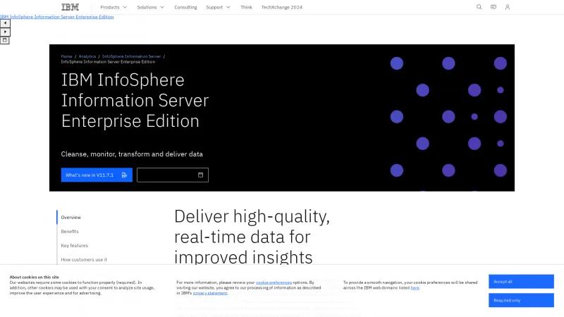 Homepage of IBM InfoSphere Information Server