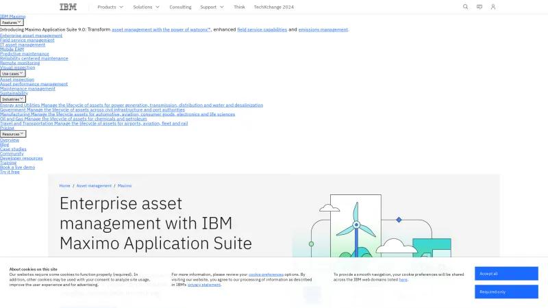 Homepage of IBM Maximo Application Suite