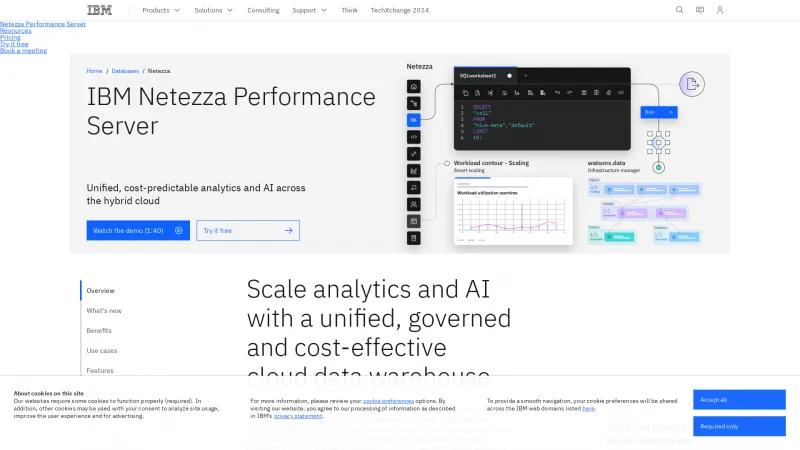 Homepage of IBM Netezza Performance Server