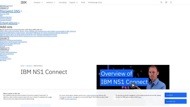 Homepage of IBM NS1 Connect