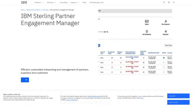 Homepage of IBM Sterling Partner Engagement Manager